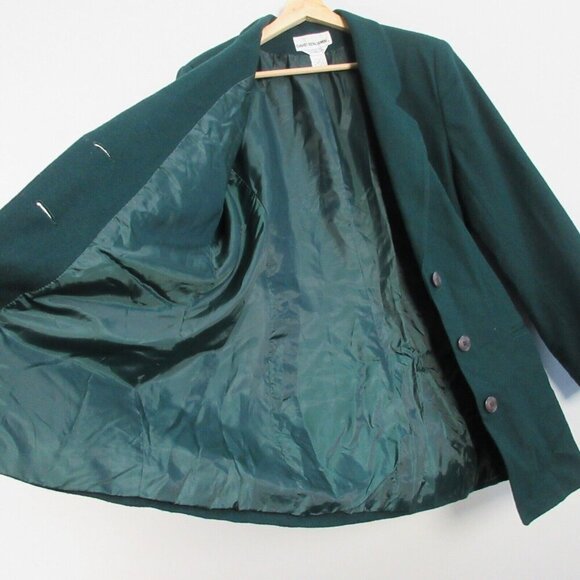 David Benjamin Blazer Jacket Womens 14 Dark Green Wool Long Sleeve Vintage 574 - Picture 4 of 11